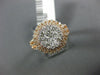 ESTATE LARGE 1.40CT DIAMOND 14KT ROSE GOLD 3D CLUSTER DOUBLE HALO MULTI ROW RING