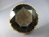 ANTIQUE EXTRA LARGE 150CT SMOKEY TOPAZ 14KT YELLOW GOLD 3D BROOCH PENDANT #21679