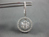 ESTATE LARGE 1.90CT DIAMOND 14K WHITE GOLD CIRCLE OF LIFE HUGGIE HANGING EARRING