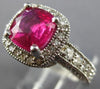 ESTATE LARGE 4.54CT DIAMOND & AAA RUBY 14KT WHITE GOLD 3D ENGAGEMENT RING #26407