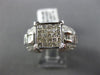 LARGE 1.55CT ROUND & BAGUETTE & PRINCESS DIAMOND 14KT WHITE GOLD SQUARE FUN RING