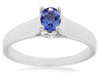 ESTATE .35CT AAA TANZANITE 14K WHITE GOLD OVAL SOLITAIRE LUCIDIA ENGAGEMENT RING