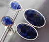 ESTATE LARGE 1.80CTW DIAMOND & FANCY BLUE SODALITE 14KT WHITE GOLD DROP EARRINGS