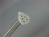 ESTATE .69CT DIAMOND 18KT WHITE GOLD 3D 2 IN 1 TEAR DROP STUD HANGING EARRINGS