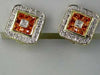 1.16CT DIAMOND & YELLOW SAPPHIRE 14KT YELLOW GOLD 3D PRINCESS & ROUND EARRINGS