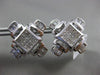 ESTATE EXTRA LARGE 3.01CT DIAMOND 14KT WHITE GOLD CROSS SQUARE CLIP ON EARRINGS