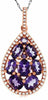 2.30CT DIAMOND & AAA AMETHYST 14KT ROSE GOLD ROUND & OVAL TEAR DROP FUN PENDANT