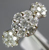 ESTATE 1.18CT DIAMOND 14K WHITE GOLD FLOWER PAST PRESENT FUTURE ANNIVERSARY RING