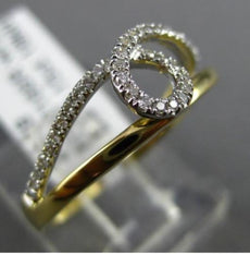 ESTATE .15CT DIAMOND 18KT WHITE & YELLOW GOLD 3D SEMI INFINITY LOVE KNOT RING
