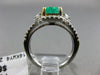 ESTATE 1.77CT DIAMOND & AAA EMERALD 14KT 2 TONE GOLD SQUARE HALO ENGAGEMENT RING