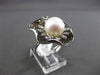 ESTATE 1.99CT DIAMOND & AAA NATURAL SOUTH SEA PEARL 18KT WHITE GOLD FLORAL RING