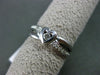 ESTATE .10CT ROUND DIAMOND 14KT WHITE GOLD 3D WAVE SOLITAIRE HEART LOVE RING