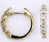 ESTATE LARGE 2CT DIAMOND 14KT YELLOW GOLD 5 STONE CHANNEL LUCIDA HUGGIE EARRINGS