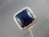 ESTATE LARGE 5.52CT DIAMOND & AAA SODALITE 14KT WHITE GOLD 3D OPEN FILIGREE RING