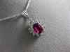 ESTATE 1.65CT DIAMOND & AAA RUBY PLATINUM 3D HALO OVAL CLASSIC FLOATING PENDANT