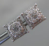 ESTATE .37CT DIAMOND 14KT WHITE GOLD CLASSIC SQUARE FLOWER CLUSTER STUD EARRINGS