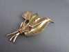 ESTATE LARGE HANDCRAFTED 18KT YELLOW GOLD 3 LEAF FILIGREE PIN BROOCH  #975