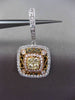 ESTATE LARGE 2.44CT WHITE & YELLOW DIAMOND 18KT TRI COLOR GOLD FILIGREE EARRINGS