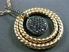 ESTATE LARGE .80CT BLACK DIAMOND 18KT ROSE & BLACK GOLD CIRCULAR ROPE PENDANT