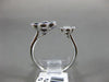ESTATE 1.48CT DIAMOND & AAA SAPPHIRE 18KT WHITE GOLD 3D DOUBLE FLOWER LOVE RING