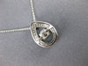 ESTATE .12CT DIAMOND 14K WHITE GOLD 3D CLUSTER TEAR DROP DANCING DIAMOND PENDANT
