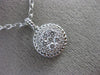 ESTATE .40CT DIAMOND 18KT WHITE GOLD 3D CLASSIC CIRCULAR PAVE FLOATING PENDANT