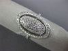 ESTATE LARGE 1.0CT ROUND DIAMOND 14KT WHITE GOLD 3D CLUSTER HALO OVAL FUN RING