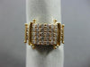 ESTATE .40CT DIAMOND 14KT YELLOW GOLD 3D CLASSIC PAVE MULTI ROW ANNIVERSARY RING