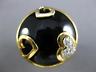 ESTATE LARGE .10CT DIAMOND & AAA ONYX 14KT YELLOW GOLD MULTI HEART CIRCULAR RING