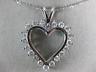 ESTATE LARGE 1.80CT DIAMOND 14KT WHITE GOLD 3D CLASSIC OPEN HEART PENDANT #17571