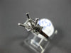 ESTATE .64CT DIAMOND 14KT WHITE GOLD 3D THREE STONE SEMI MOUNT ENGAGEMENT RING