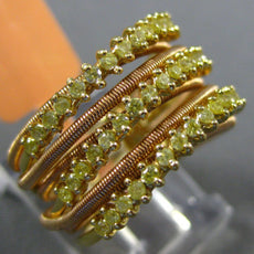 .91CT FANCY YELLOW DIAMOND 18K ROSE & YELLOW GOLD 3D MULTI ROW ANNIVERSARY RING