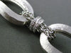 ESTATE WIDE .80CT DIAMOND 14KT WHITE GOLD 3D SHINY & MATTE LINK CHAIN BRACELET