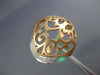 ESTATE WIDE .29CT DIAMOND 18KT ROSE GOLD 3D OPEN FILIGREE BELT V SHAPE FUN RING