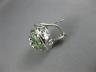 ESTATE EXTRA LARGE 19.30CT DIAMOND & AAA GREEN AMETHYST 18K WHITE GOLD EARRINGS