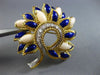 ANTIQUE LARGE .28CT MULTI GEM 18KT TWO TONE GOLD FLOWER LEAF PEACOCK BROOCH PIN