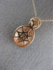 ESTATE .50CT WHITE & CHOCOLATE FANCY DIAMOND 14KT ROSE GOLD CLUSTER OVAL PENDANT