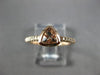 ESTATE .45CT DIAMOND & AAA TRILLION CUT MORGANITE 14KT ROSE GOLD BEZEL FUN RING
