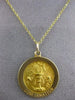 ESTATE 14KT YELLOW GOLD HANDCRAFTED CONFIRMATION FLOATING PENDANT & CHAIN #24988