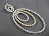 ESTATE LARGE 2.21CT DIAMOND 18KT WHITE & YELLOW GOLD MULTI OVAL FLOATING PENDANT