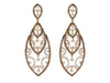 ESTATE 2.85CT WHITE & CHOCOLATE FANCY DIAMOND 14KT YELLOW GOLD HANGING EARRINGS