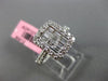 ESTATE 1.09CT ROUND BAGUETTE DIAMOND 18KT WHITE GOLD RECTANGULAR ENGAGEMENT RING