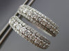 ESTATE LARGE 2.85CT DIAMOND 14KT WHITE GOLD 3D DOUBLE SIDED HOOP HUGGIE EARRINGS