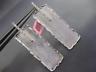 LARGE .35CT DIAMOND 14KT WHITE GOLD 3D MATTE & SHINY HAMMERED HANGING EARRINGS