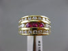 ESTATE WIDE 1.90CT DIAMOND & AAA RUBY 14KT YELLOW GOLD 3D COCKTAIL RING #21571