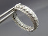 ESTATE LARGE 2.85CT DIAMOND 14KT WHITE GOLD 3D DOUBLE SIDED HOOP HUGGIE EARRINGS