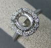 ESTATE .21CT DIAMOND 14K WHITE GOLD CLASSIC OVAL HALO SEMI MOUNT ENGAGEMENT RING