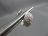 ESTATE LARGE 2.82CT DIAMOND 18KT WHITE GOLD 3D PUFF PEAR SHAPE HUGGIE EARRINGS