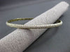 ESTATE 1.71CT DIAMOND 14KT YELLOW GOLD 3mm CLASSIC THREE ROW PAVE BANGLE F/G VS