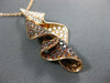 ESTATE LARGE 1.95CT WHITE & FANCY COLOR DIAMOND 18KT ROSE GOLD WAVE LEAF PENDANT